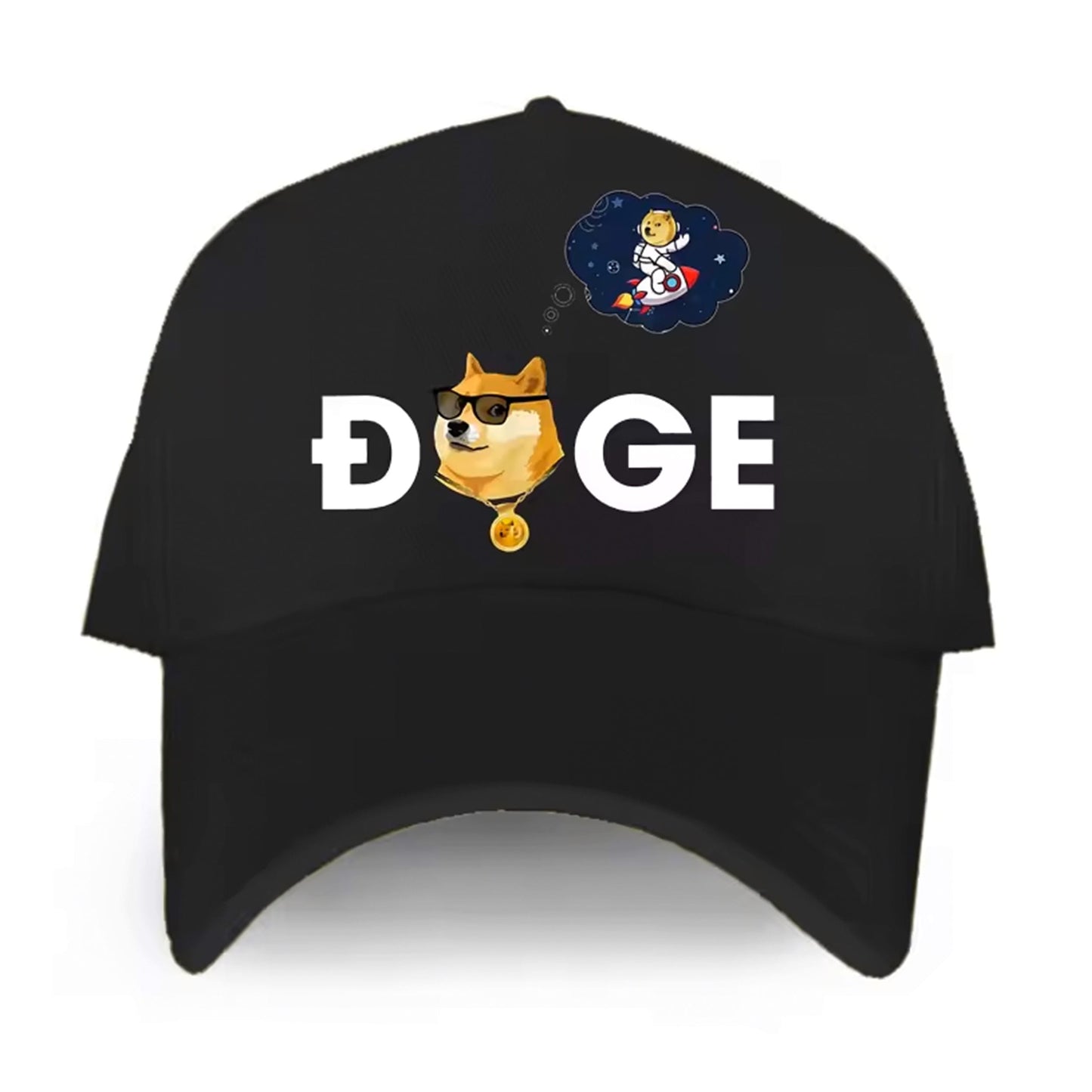 Dogecoin Doge HODL To the Moon Crypto Unisex Classic Black Baseball Cap-0